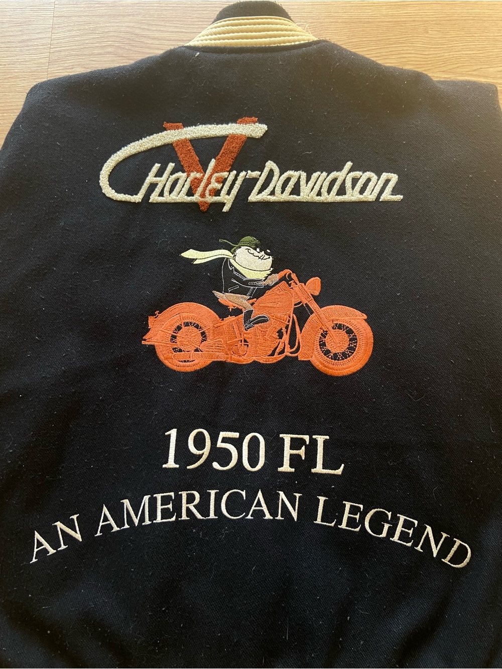 Vintage Warner Bros 1950 Harley Davidson Varisty Jacket Mens Large